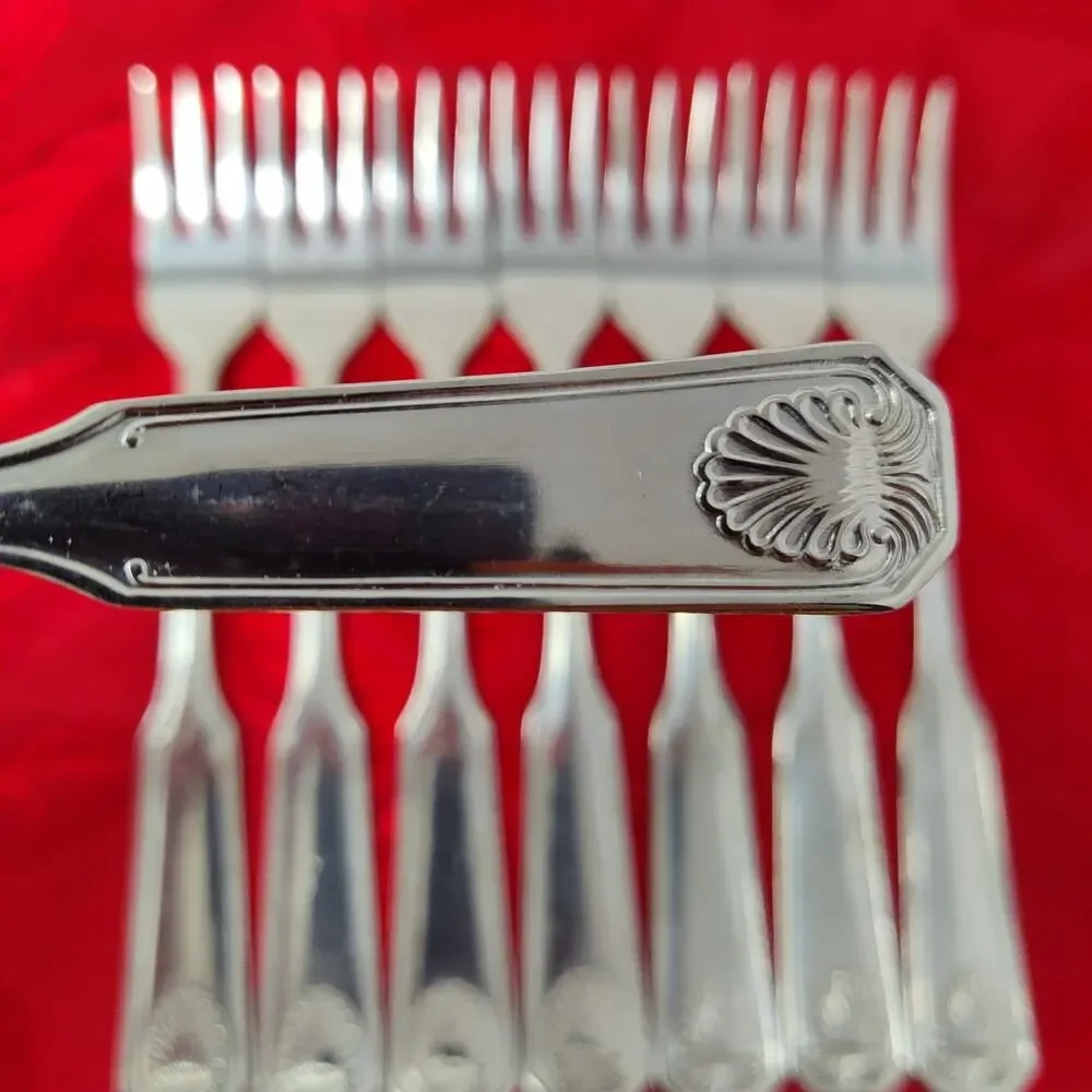 8X CF Colonial Shell Stainless Cocktail Forks Korea